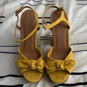 Charlotte Russe Yellow Bow Sandals